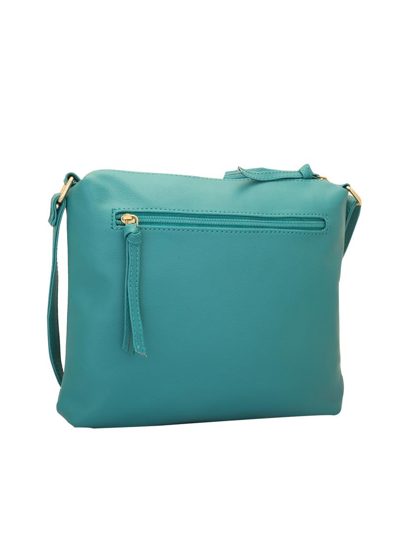 turquoise solid regular sling bag - 13345327 -  Standard Image - 1
