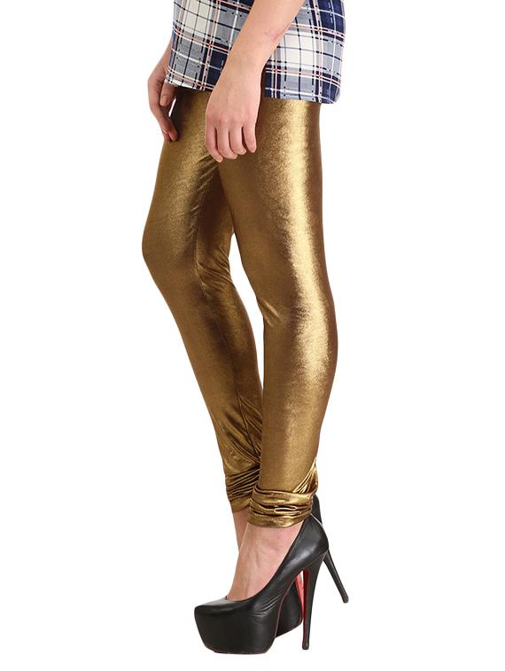 gold polyester leggings - 13345335 - Standard Image - 1
