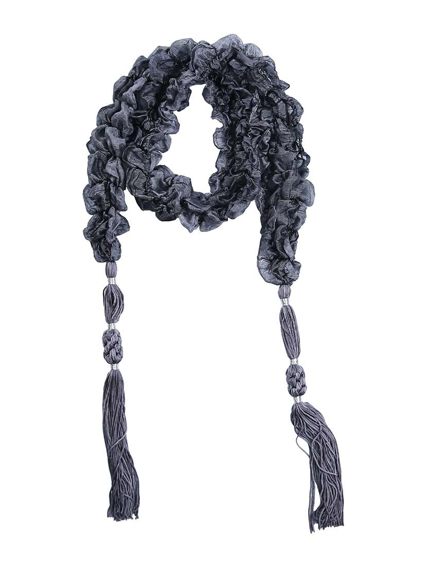 grey silk blend scarf