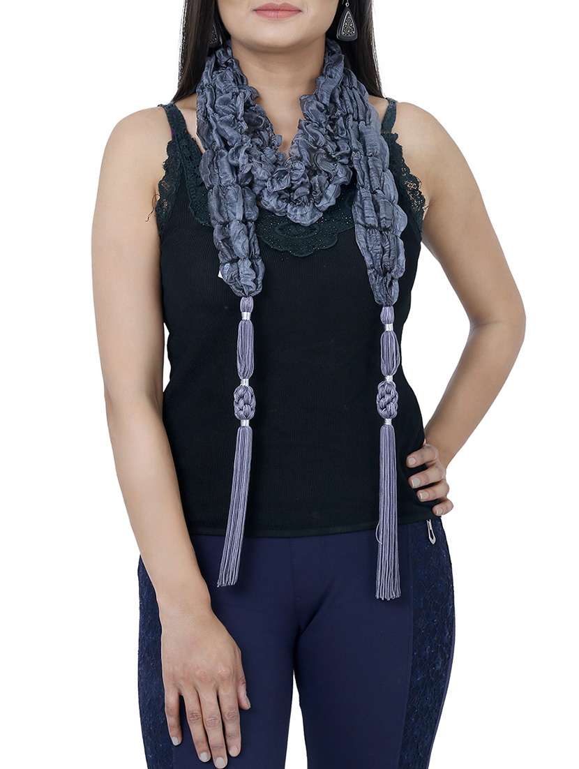 grey silk blend scarf - 13348663 -  Standard Image - 1
