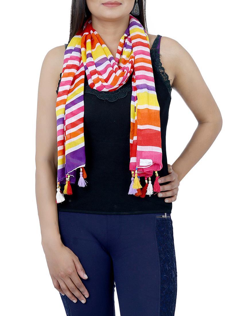 multi colored viscose scarf - 13348668 - Standard Image - 1