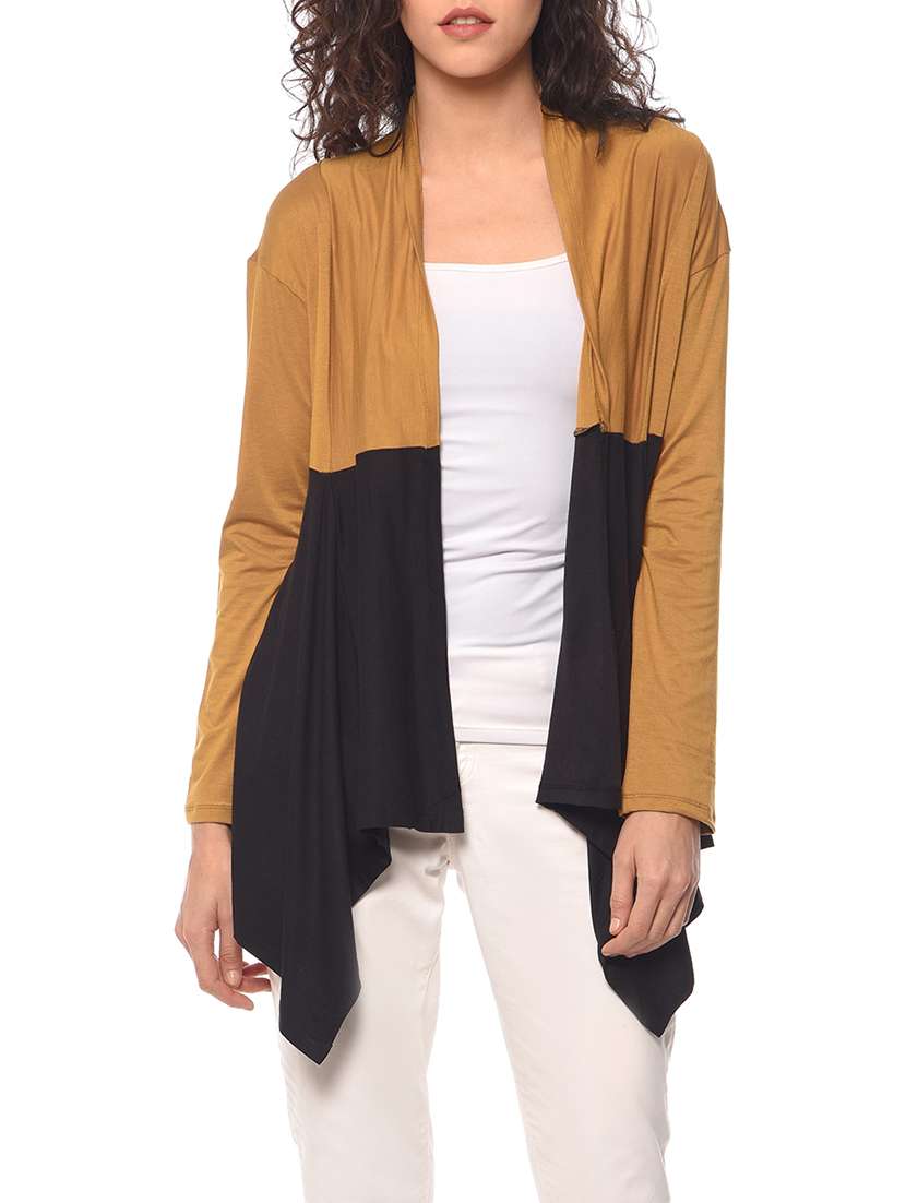 color block asymmetric shrug