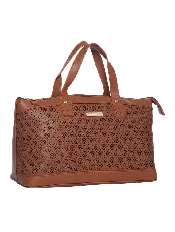 brown leatherette  satchel
