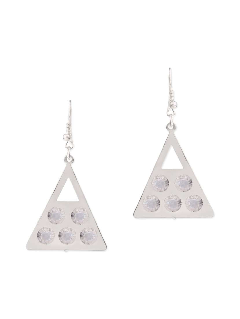 silver brass drop earrings