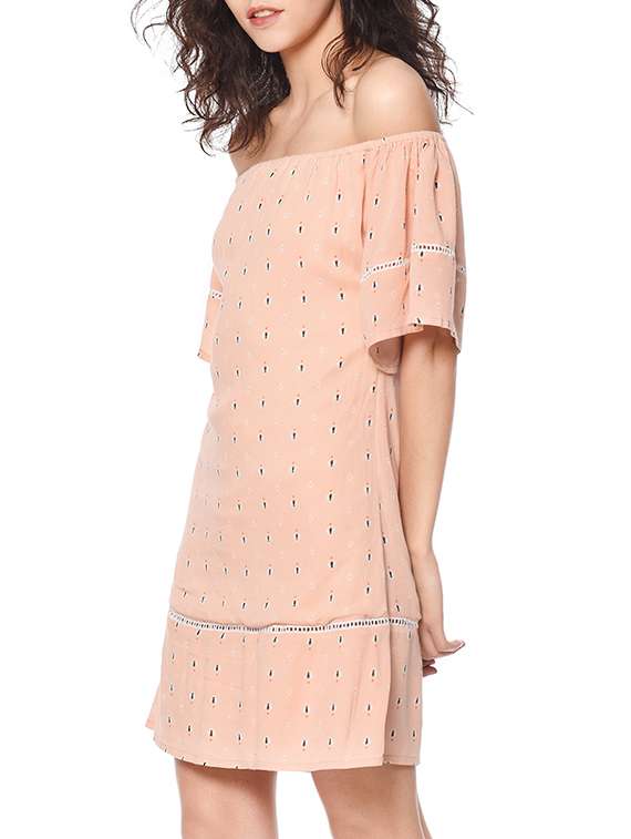 women printed off shoulder dress - 13357031 -  Standard Image - 1
