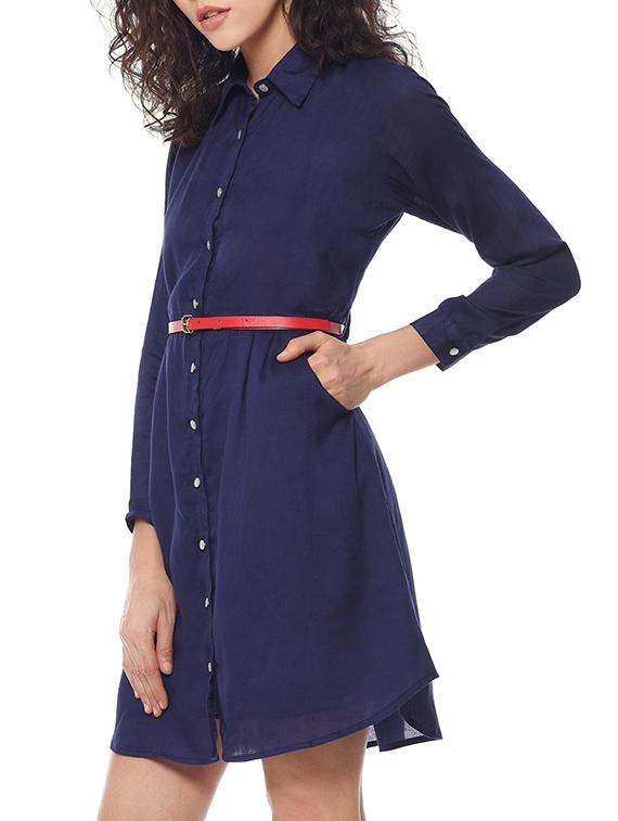 women's shirt solid dress - 13357045 - Standard Image - 1