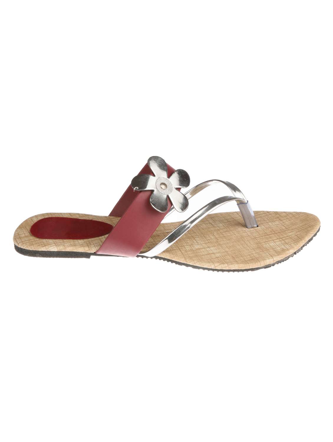 maroon toe separator sandal - 13358313 -  Standard Image - 1
