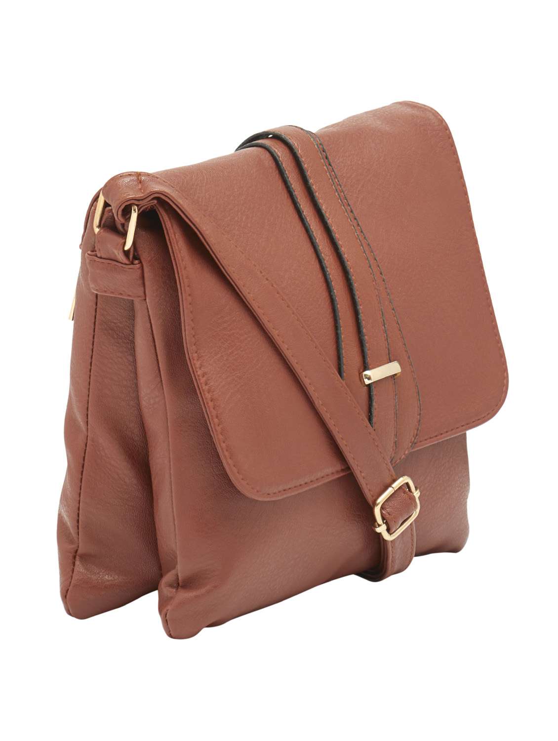 brown leatherette sling bag - 13362081 -  Standard Image - 4