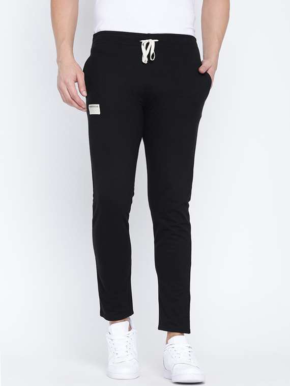 black cotton joggers track pant