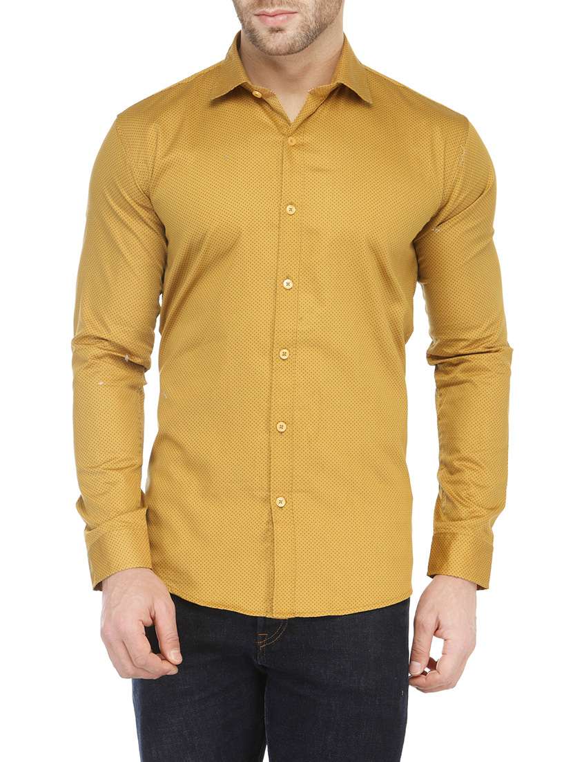 yellow cotton casual shirt