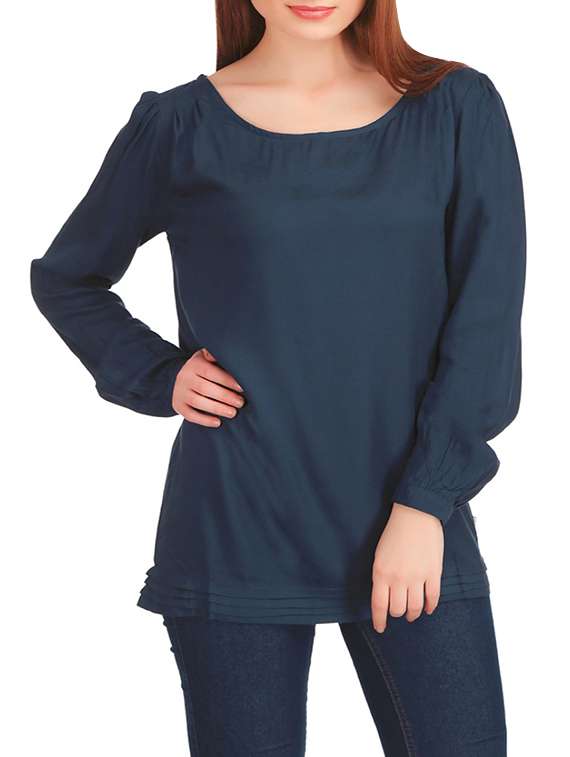 women's straight round neck top