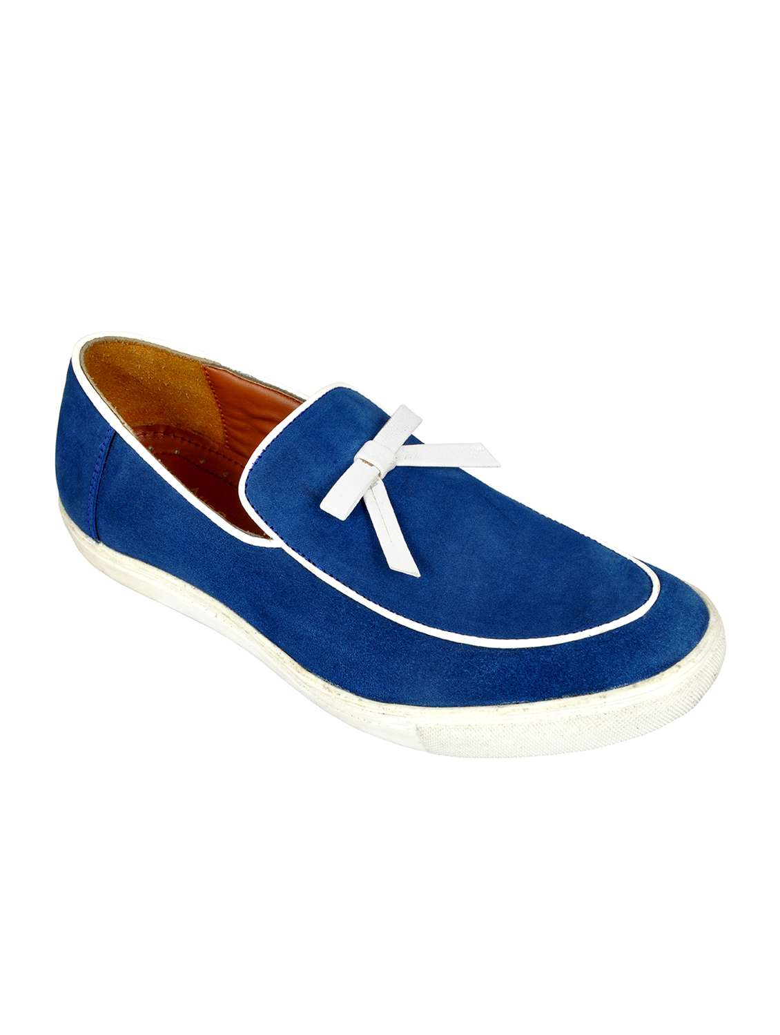 blue suede casual slipon