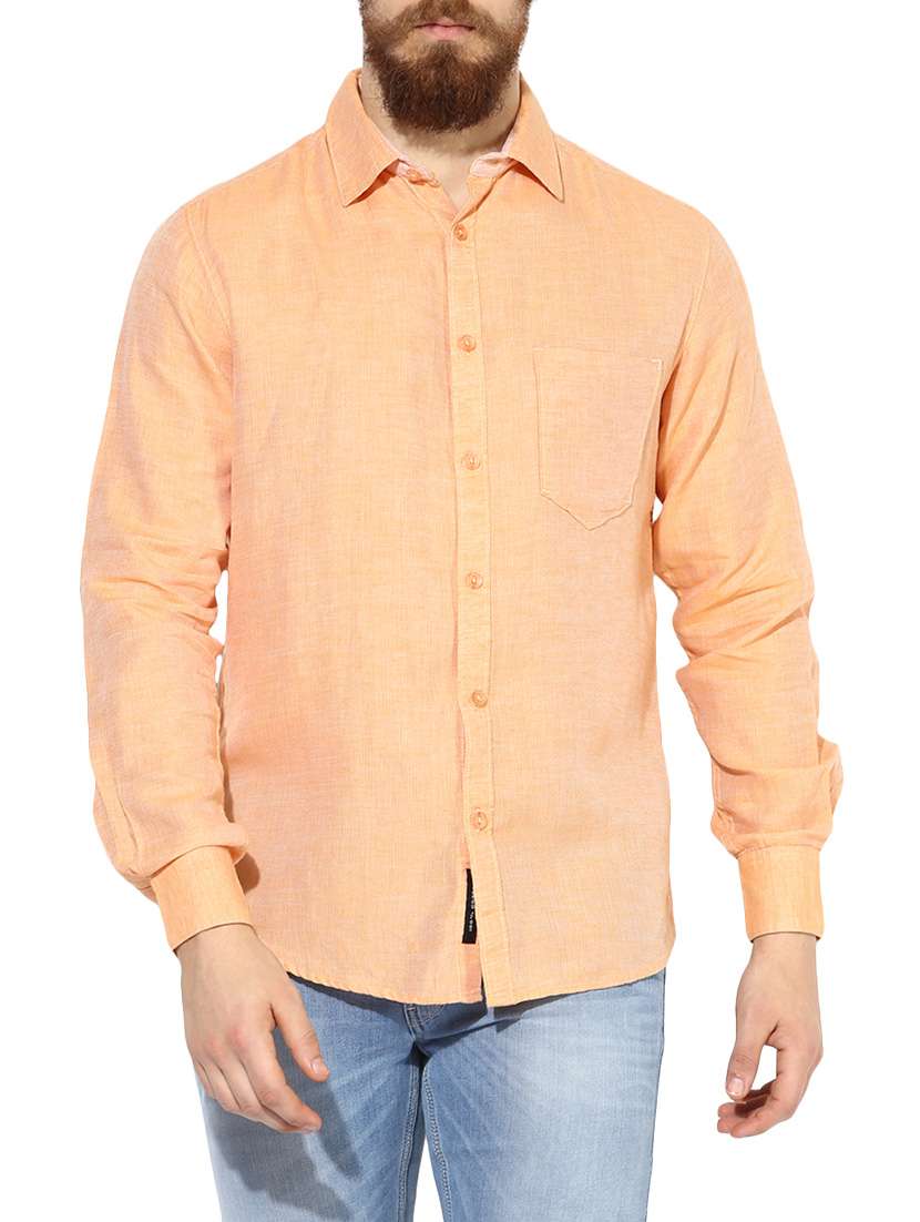 mens self design casual shirt