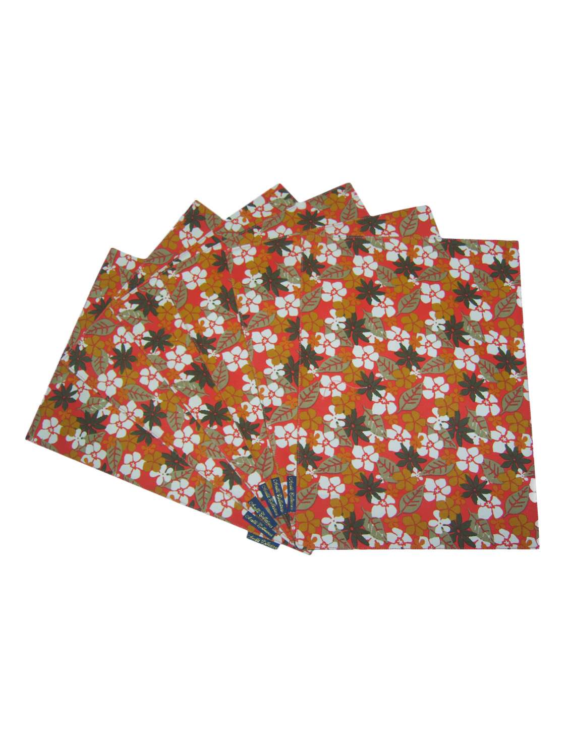 floral printed set of 6 cotton table mat