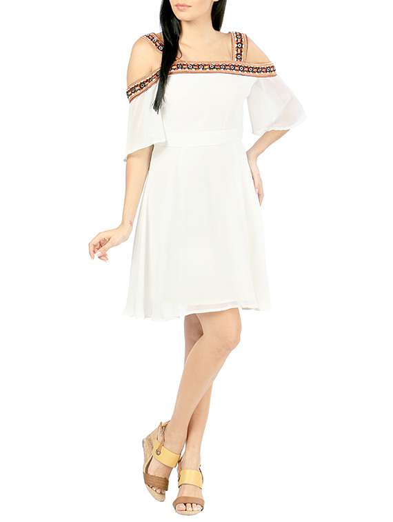 white georgette dress