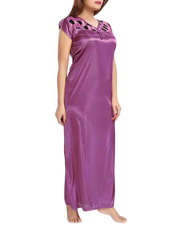 purple satin nightwear set - 13390874 -  Standard Image - 6