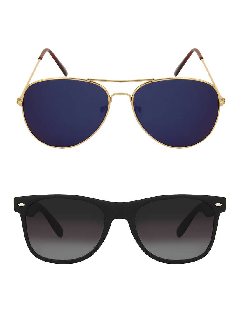 zyaden combo of two sunglasses wayfarer & aviator