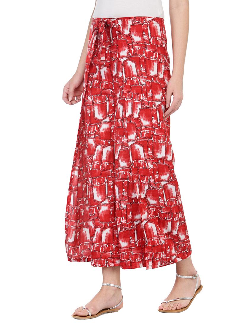 red crepe palazzos - 13397014 - Standard Image - 1
