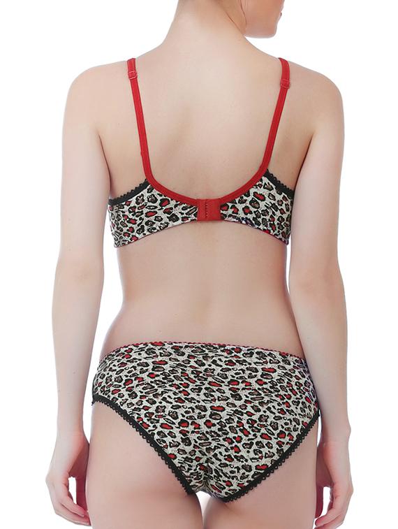 multicolored printed cotton bra and panty set - 13397498 -  Standard Image - 1