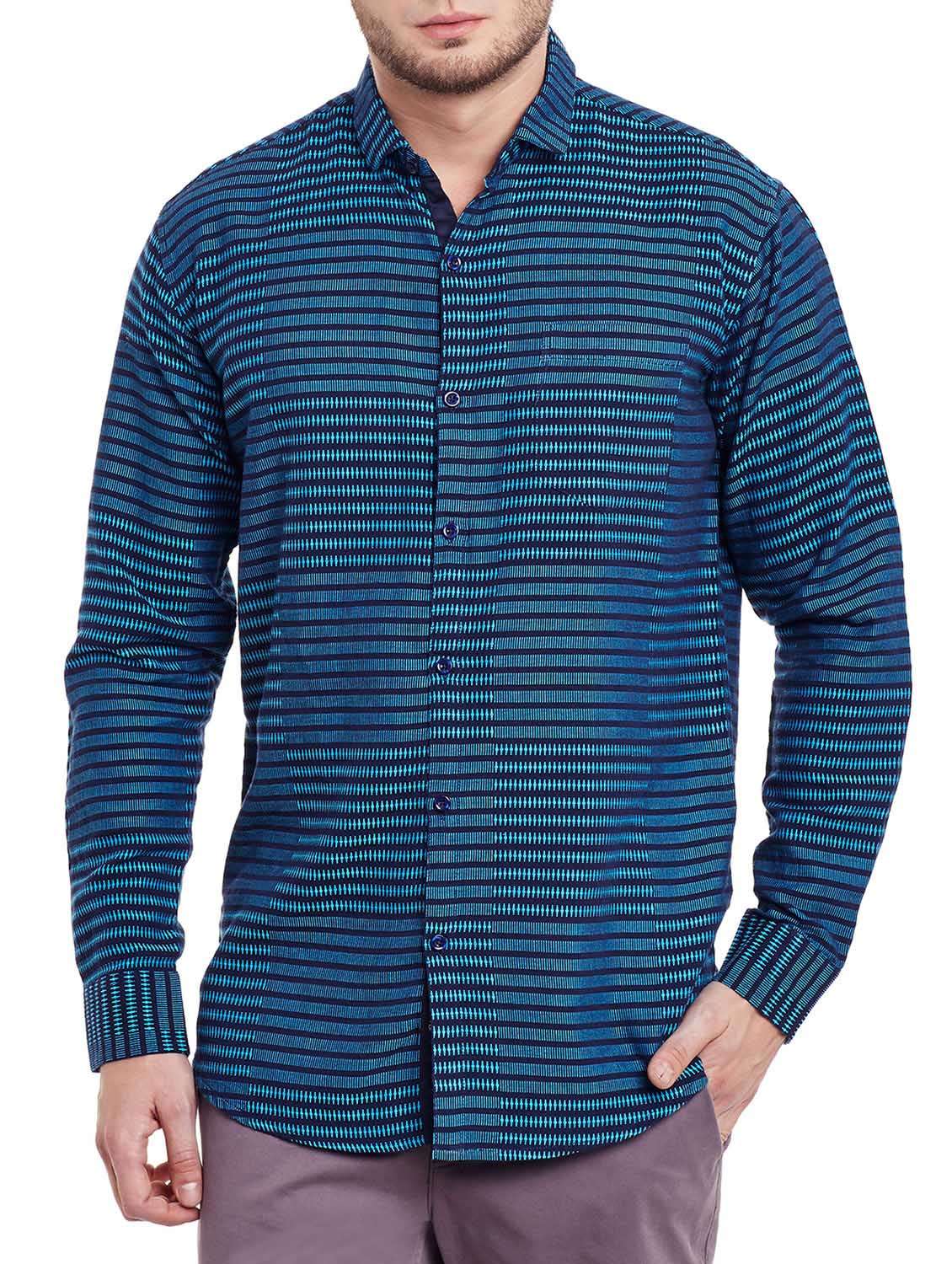 blue cotton casual shirt