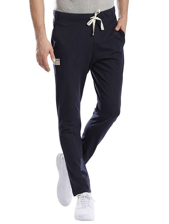 navy blue cotton  full length track pant