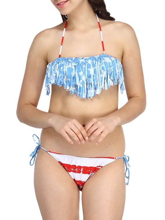 multicolored printed nylon bikini