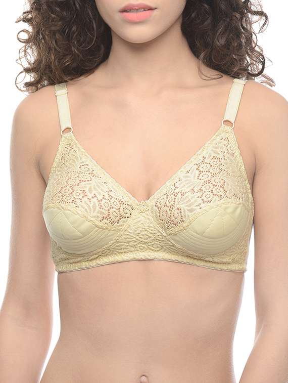 lace panel regular bra 
