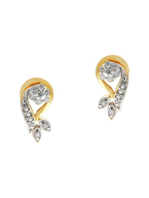 gold brass studs earring - 13429821 - Standard Image - 0