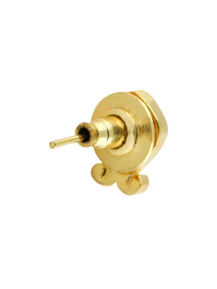 gold brass studs earring - 13429829 - Standard Image - 1