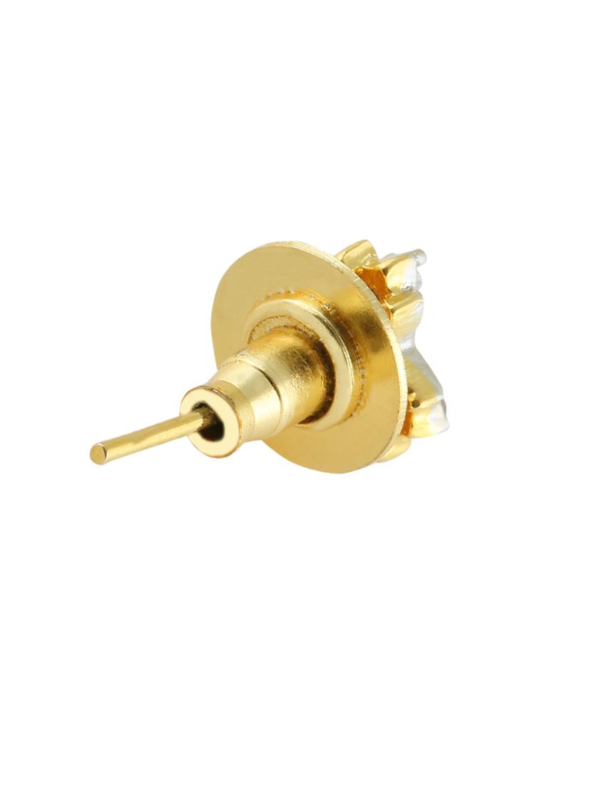 gold brass studs earring - 13429833 - Standard Image - 1