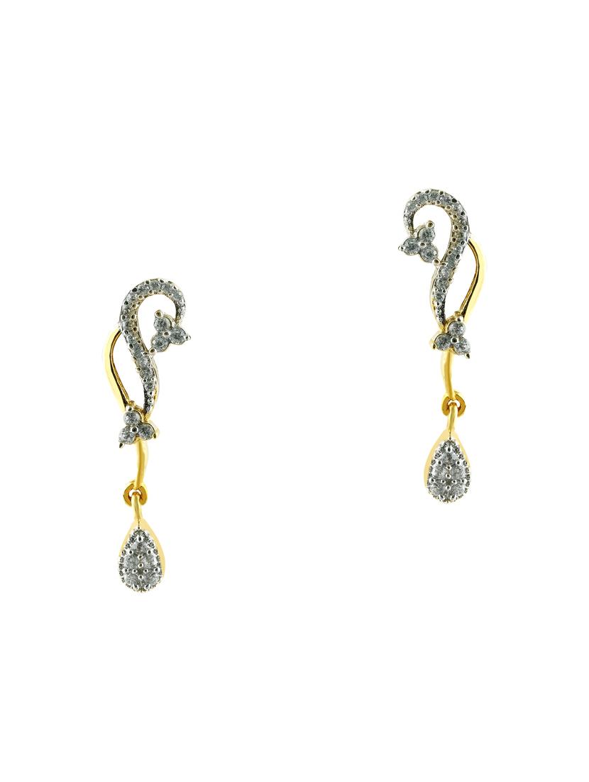 gold brass drop earring - 13429838 - Zoom Image - 0