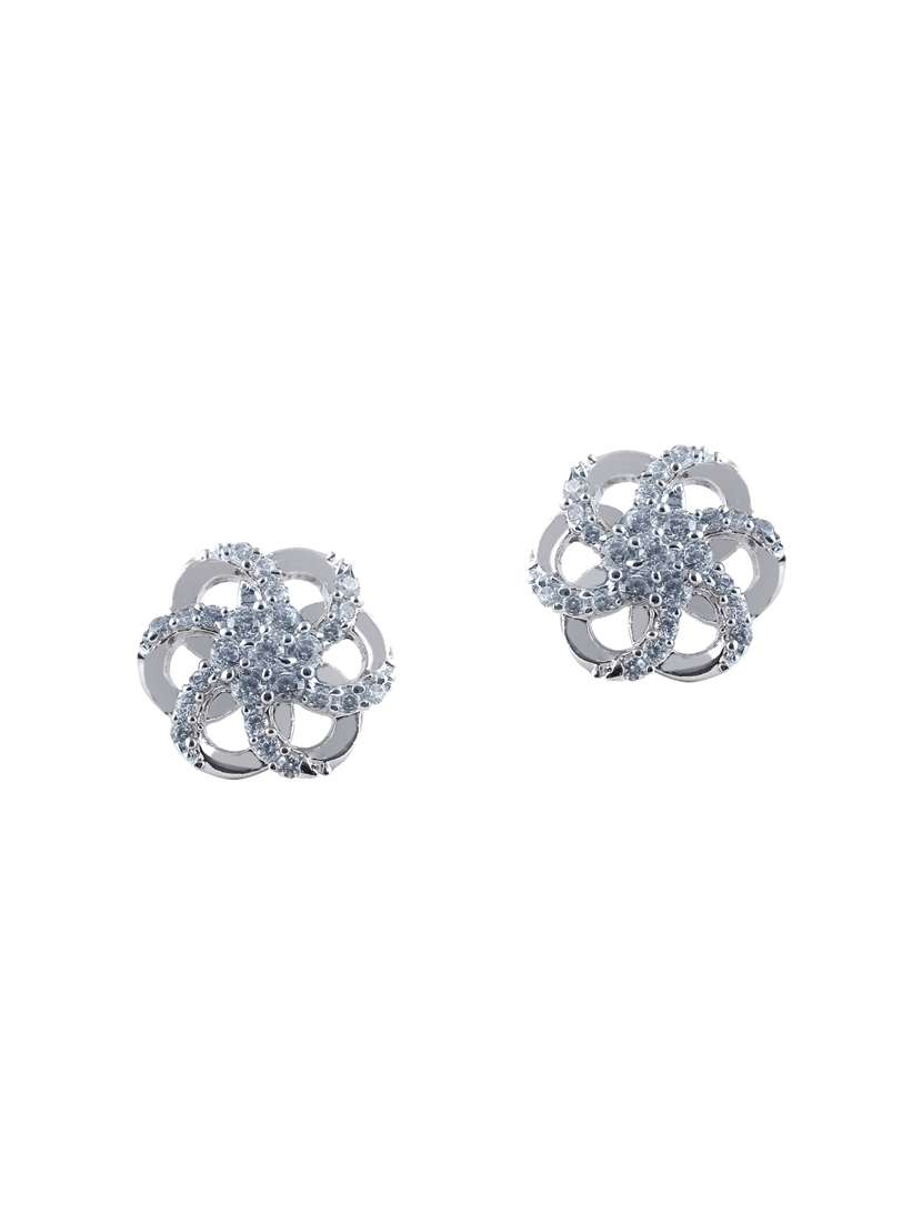 silver brass studs earring