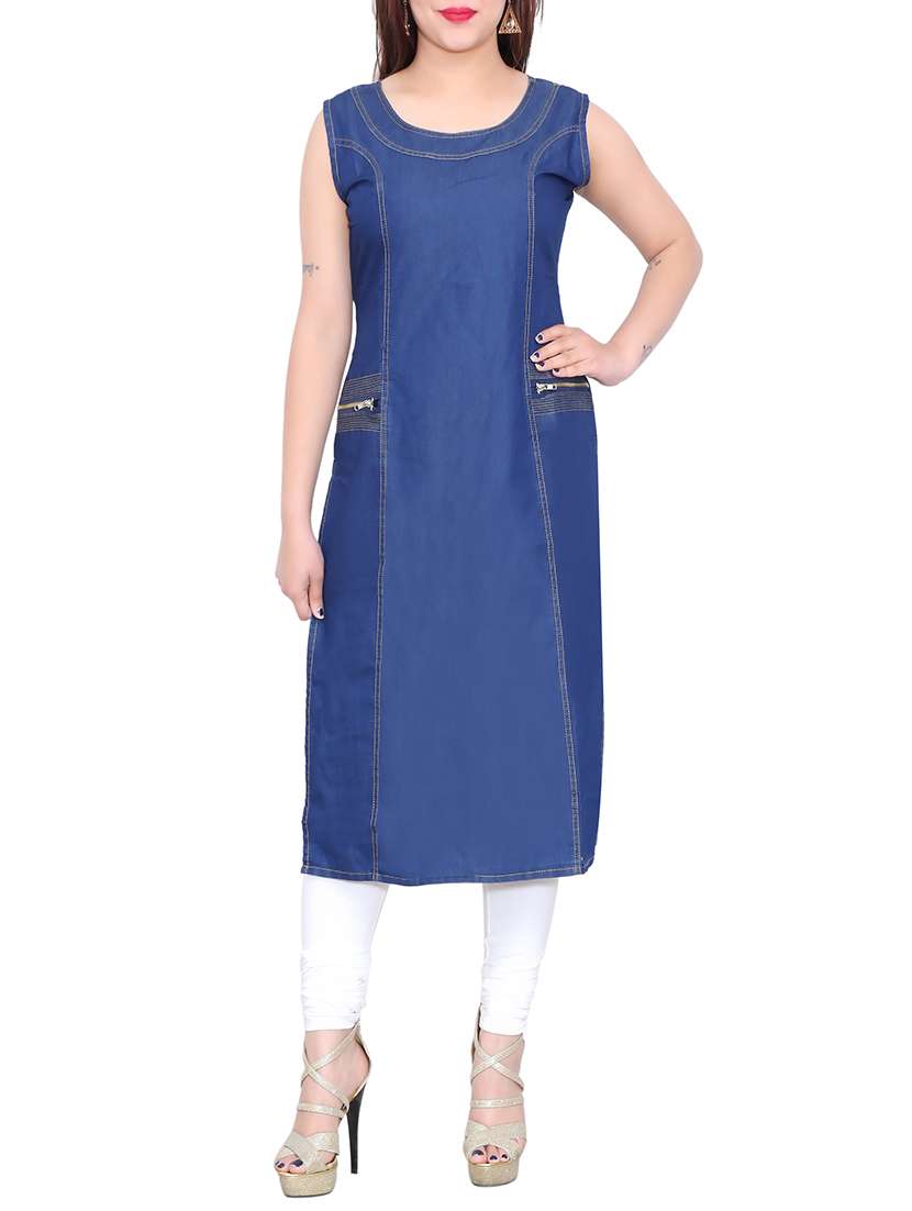 denim straight kurta