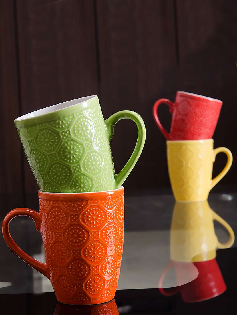 set of 4 ceramic coffee mugs