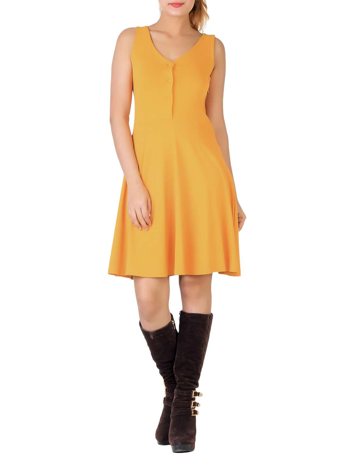 yellow lycra dress