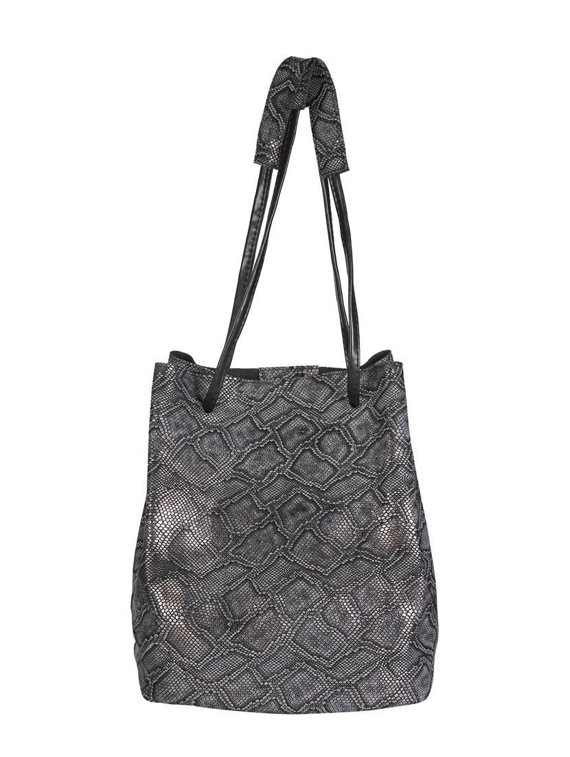 grey leatherette tote - 13445775 - Standard Image - 1
