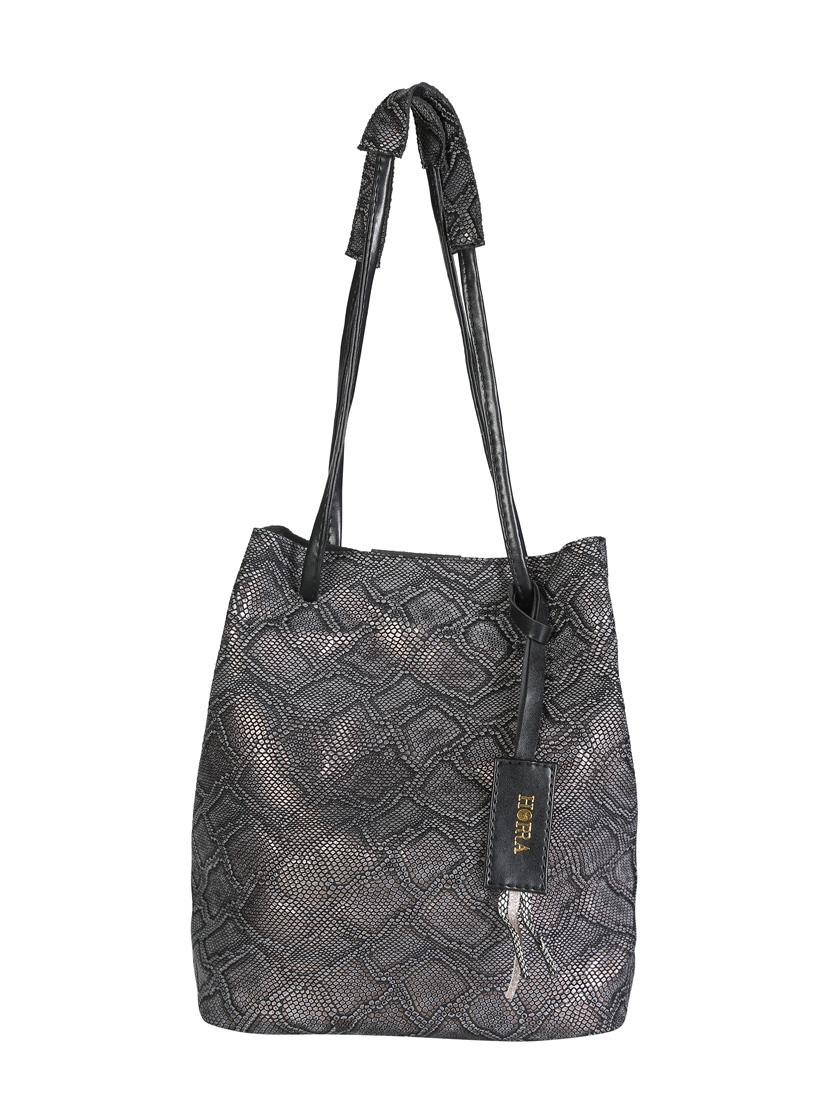grey leatherette tote - 13445775 - Standard Image - 4