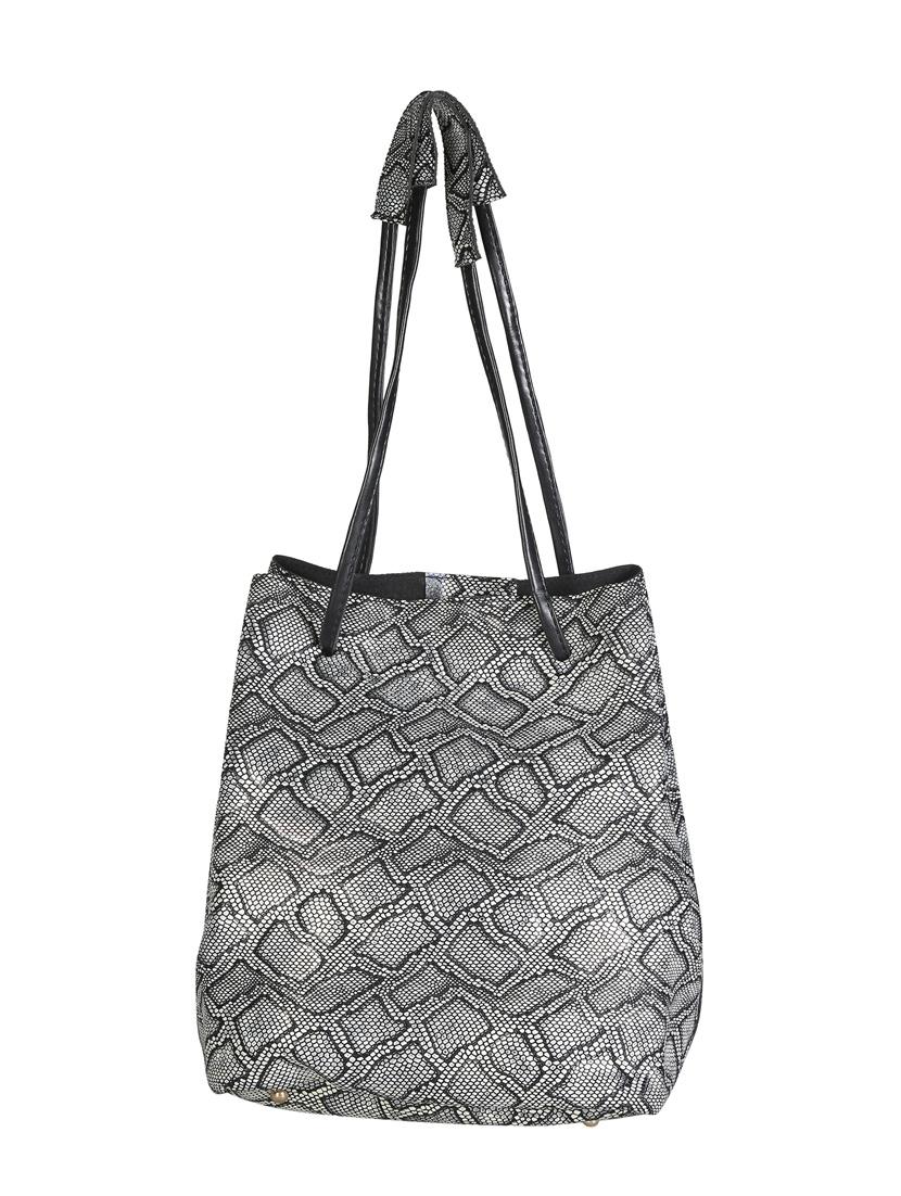 silver leatherette tote - 13445776 - Standard Image - 1