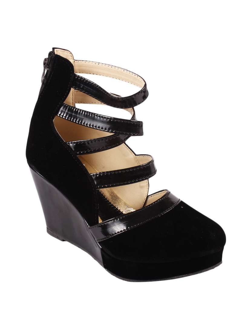 anand archies artificial leather wedges for women's and girl's (aa-253-black-36)