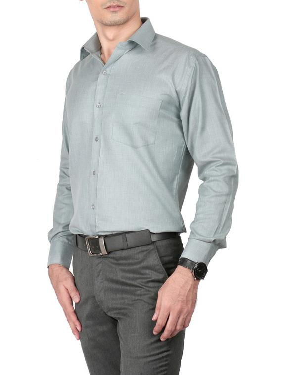 grey cotton formal shirt - 13449972 - Standard Image - 1