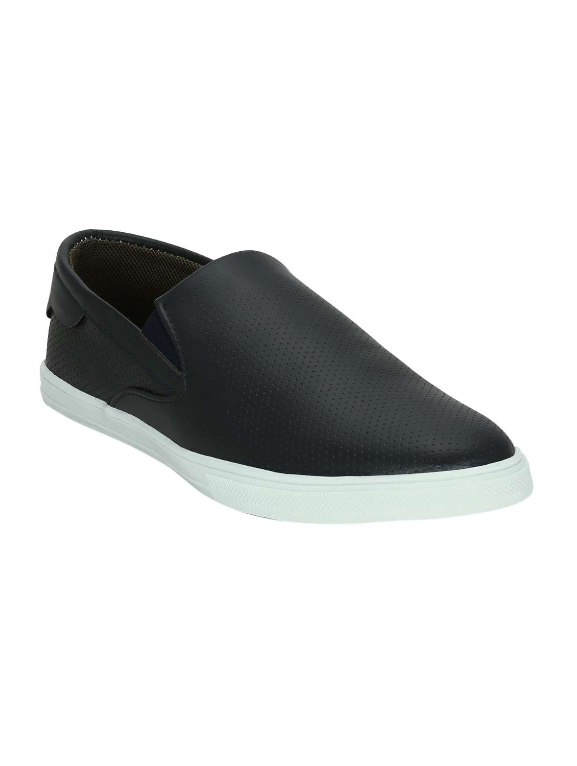 blue leatherette slip on shoe
