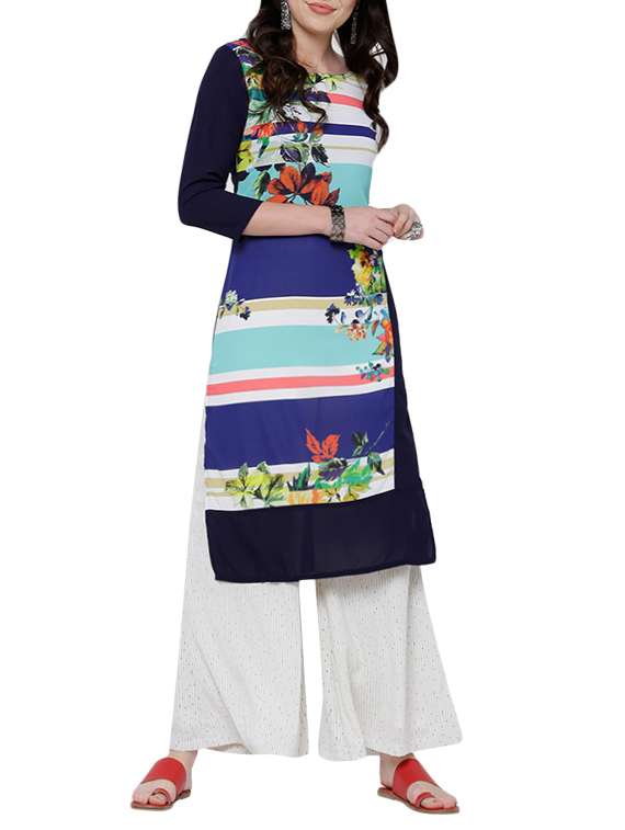 floral printed straight kurta