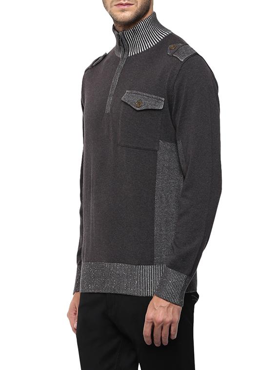 charcoal grey cotton pullover - 13454890 -  Standard Image - 1