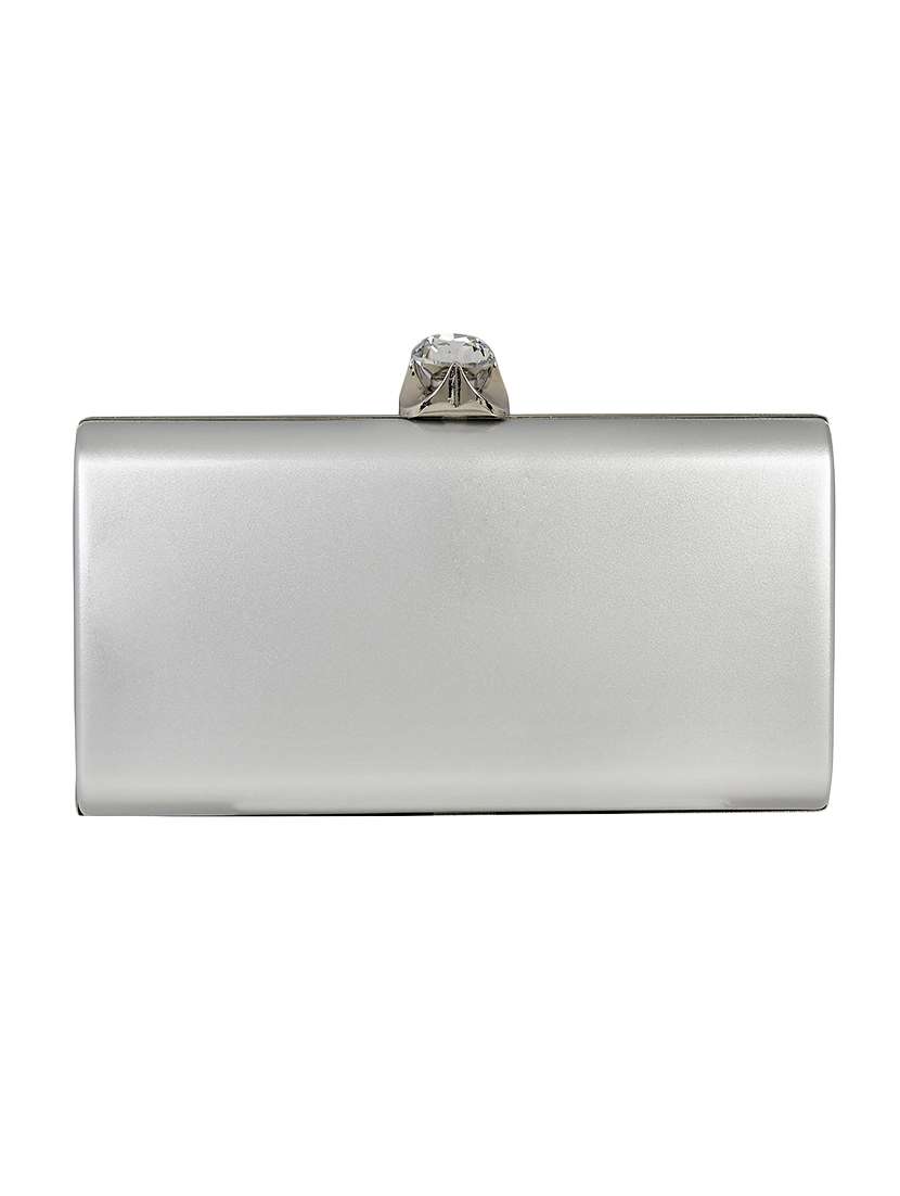 silver metal clutch - 13454990 -  Standard Image - 1
