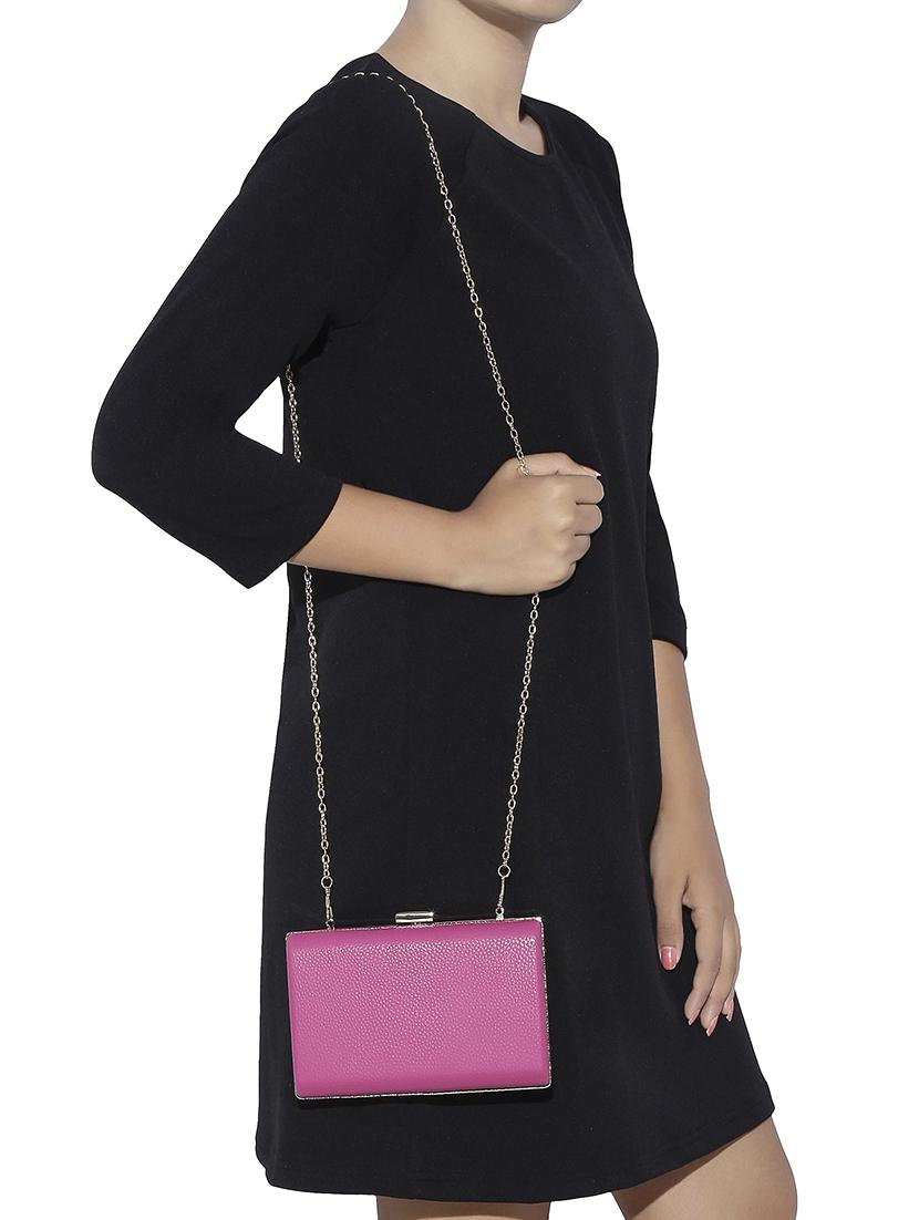 pink metal clutch - 13454994 - Standard Image - 4