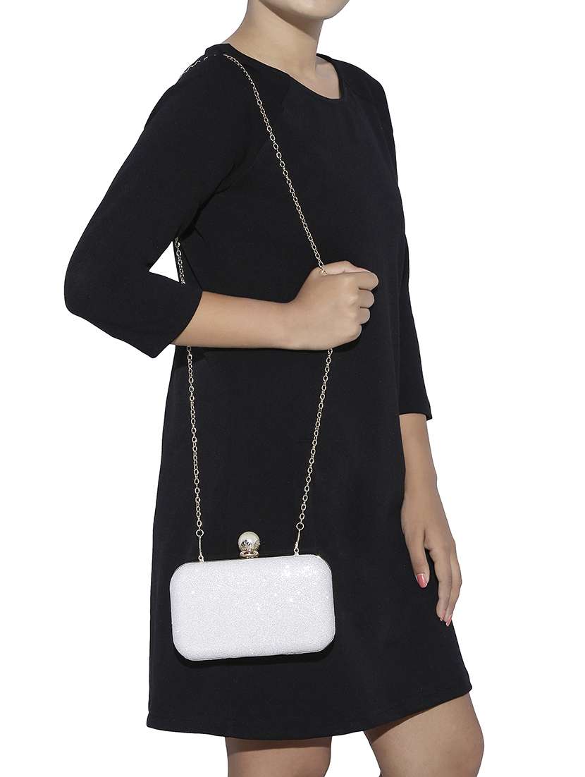 silver metal clutch - 13455002 -  Standard Image - 4