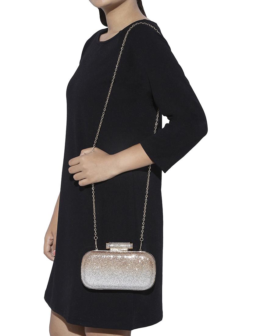 gold metal clutch - 13455006 - Standard Image - 4