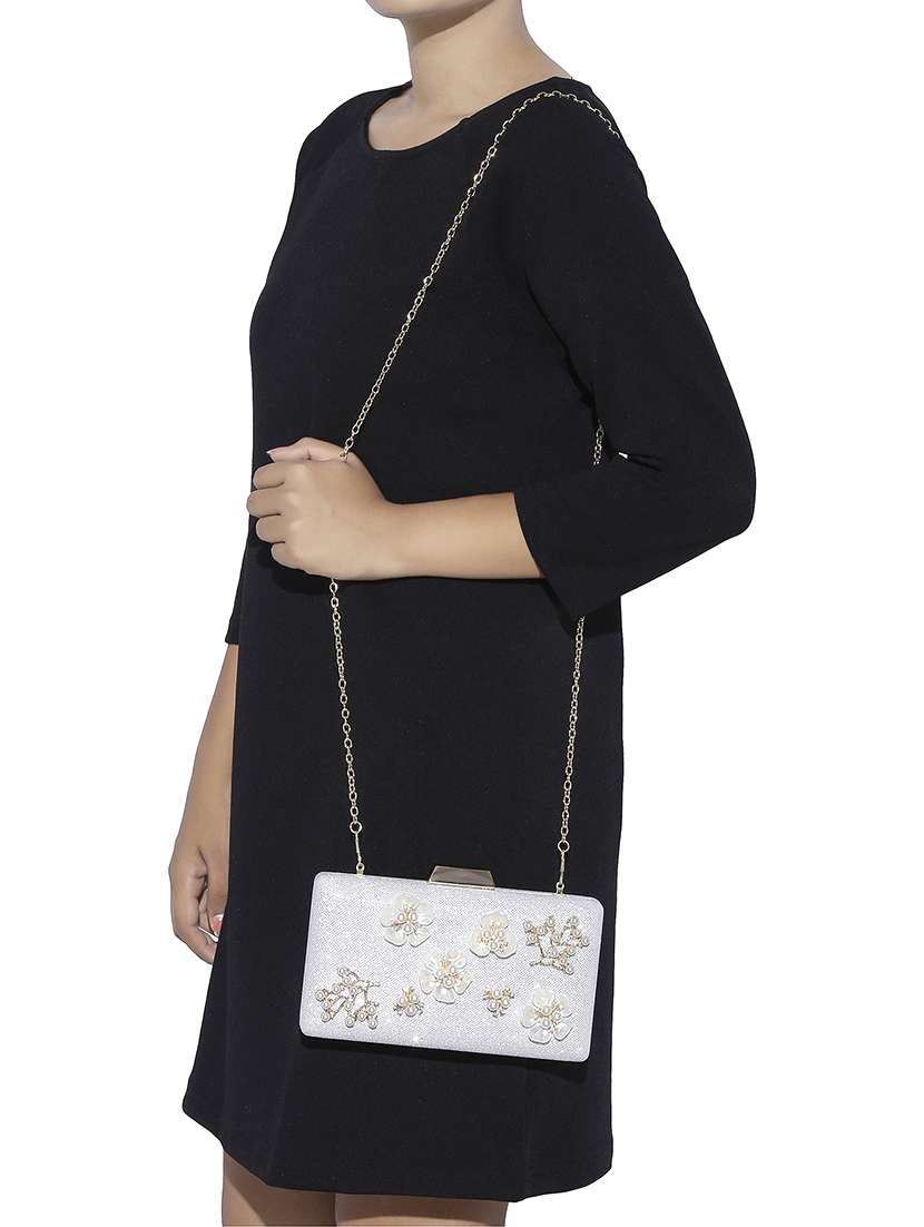 white metal clutch - 13455014 - Standard Image - 4