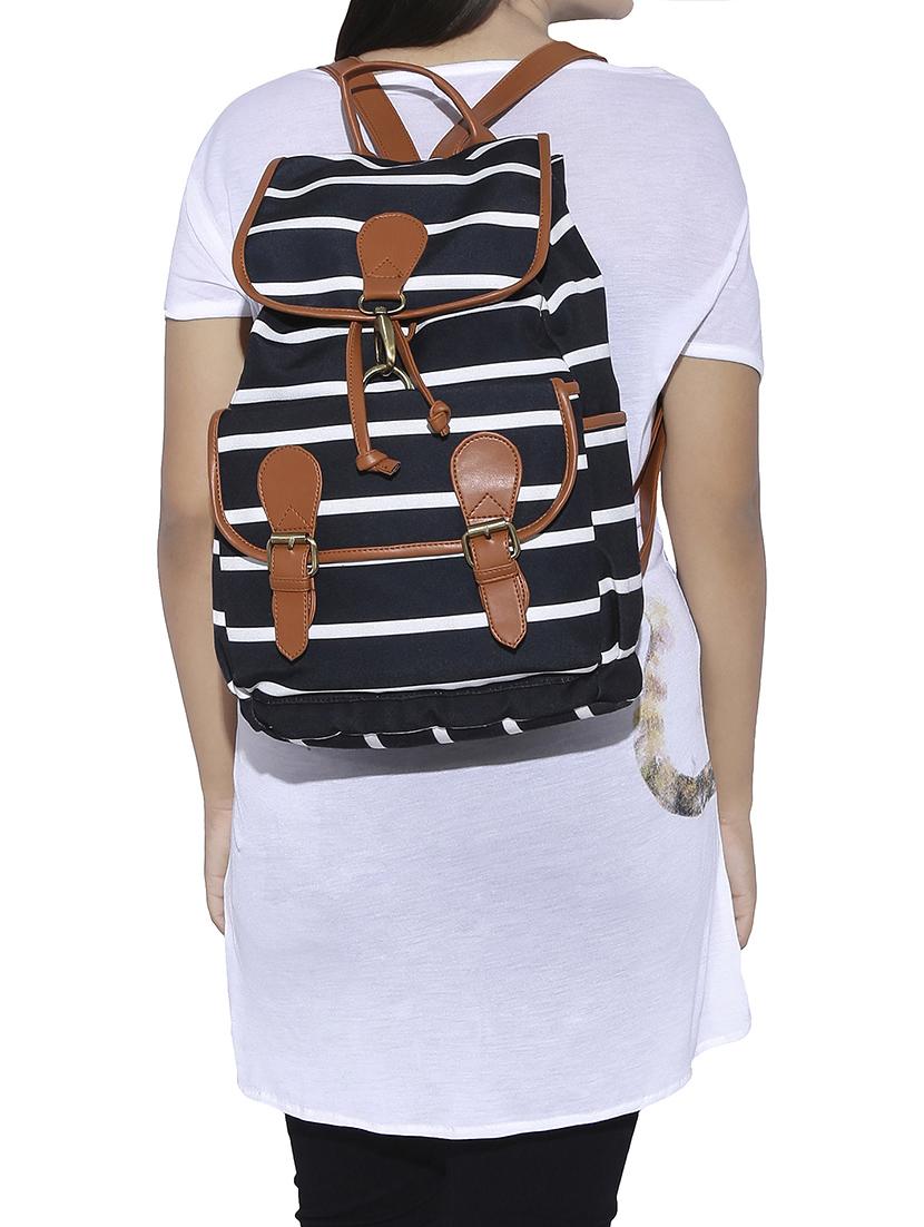 black canvas fashion backpack - 13455020 - Standard Image - 4