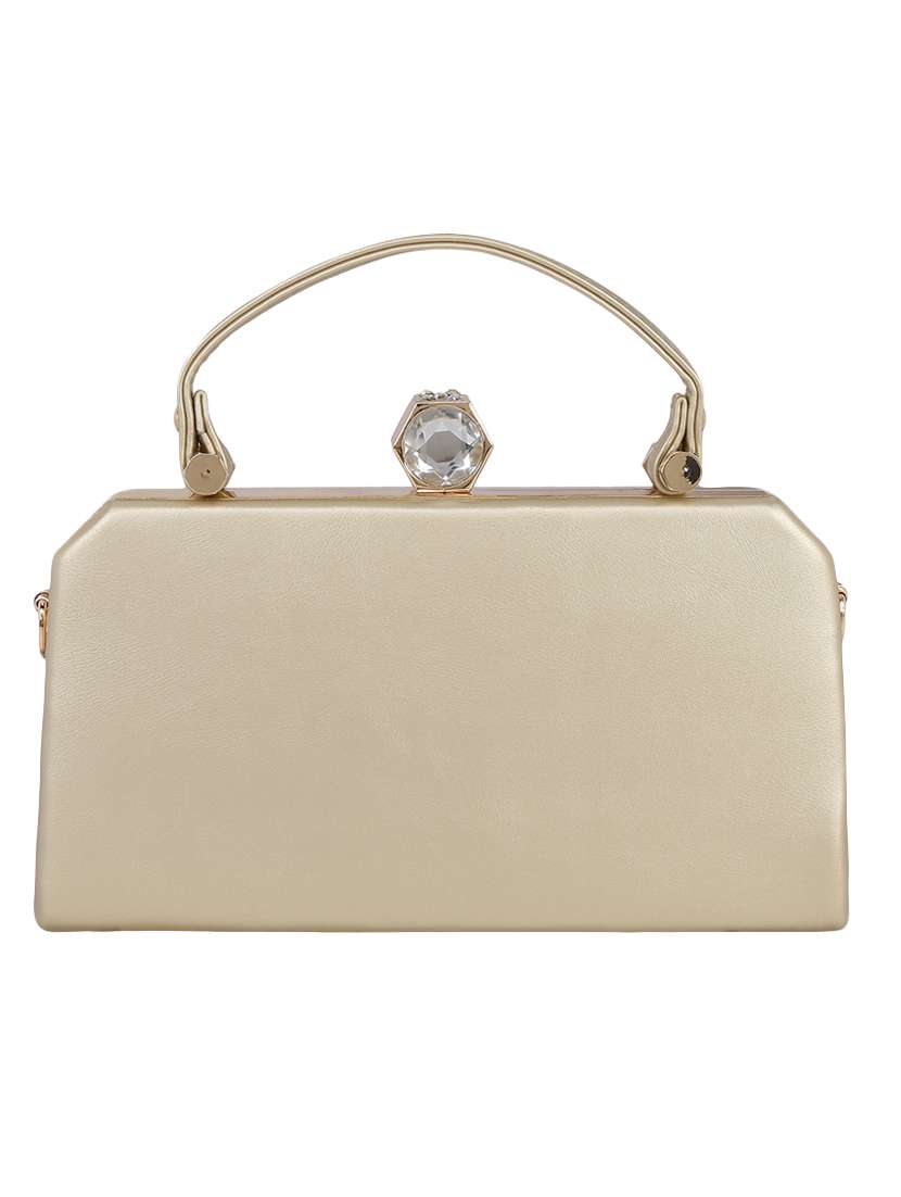 gold leatherette handbag - 13464683 -  Standard Image - 1